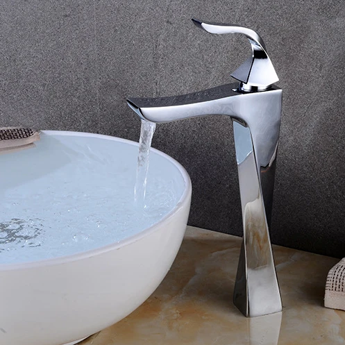 Basin Taps Bathroom Mixer Sink Tap Chrome gold Single Lever Hot and Cold Mixer Chrome Monobloc Taps