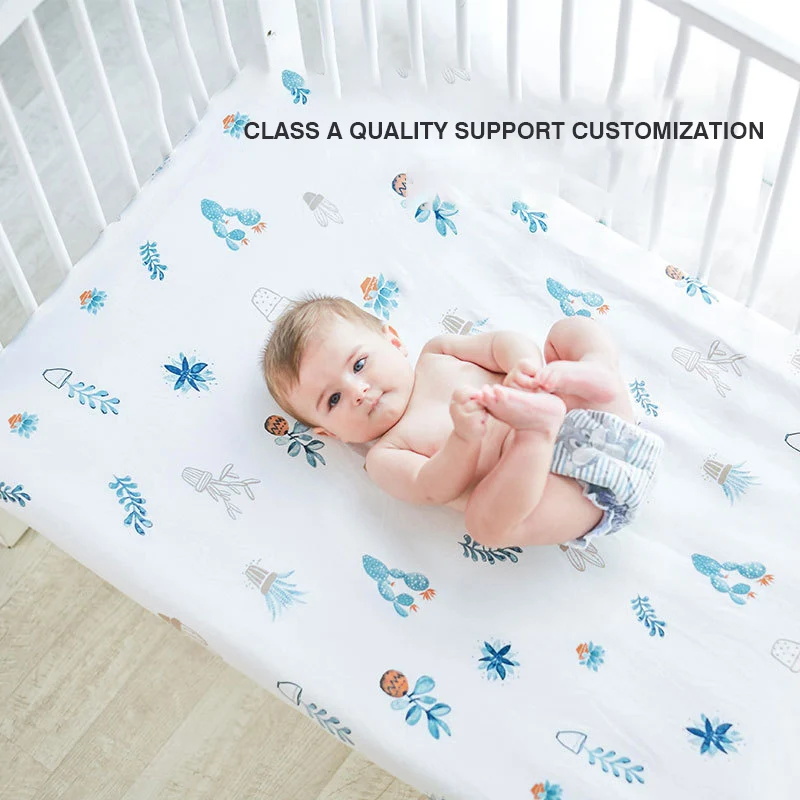 Newborn Baby Cartoon Pattern Girl Cotton Crib Set Baby Bedsheets Bedding Set Kids