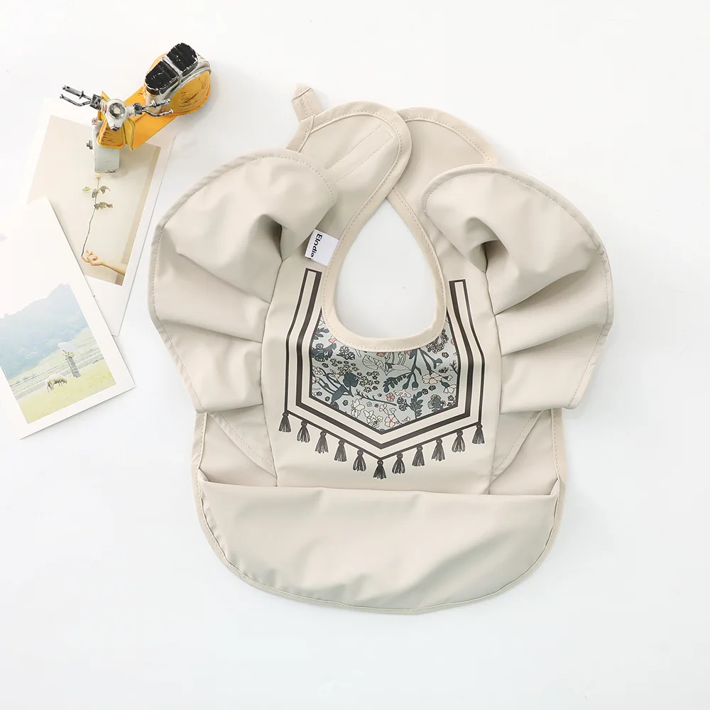 Waterproof Baby Bib for Baby Girl Washable Best Toddler Weaning Bibs with Food Catcher