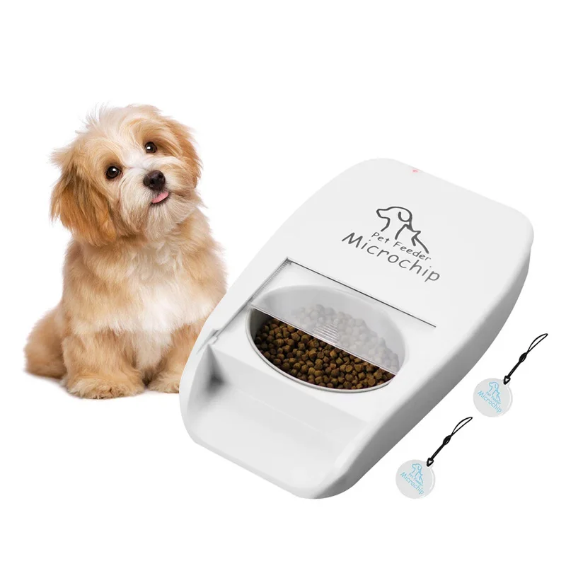 Newest Smart Microchip Small Animal Food Dispenser Battery Automatic Pet Feeder With RFID Identification