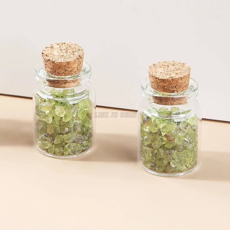 JD new natural crystal crushed stone wishing bottle natural stone gift set to heal the soul desktop decoration