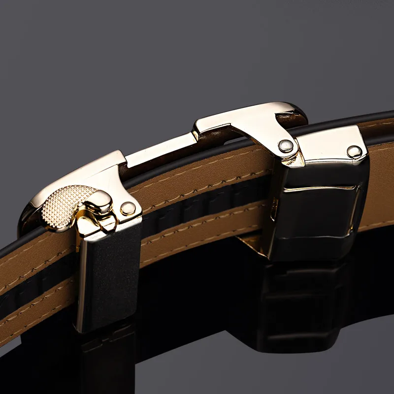 Ремень WILLIAMPOLO мужской из натуральной воловьей кожи, с автоматической пряжкой, шириной 3,5 см