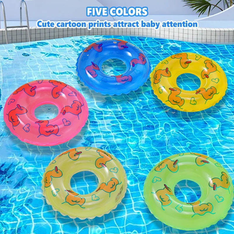 Wholesale Inflatable Toy Children Water Toys Plastic Little Yellow Duck Inflatable Small Swim Ring Baby Bath Toy for Kids