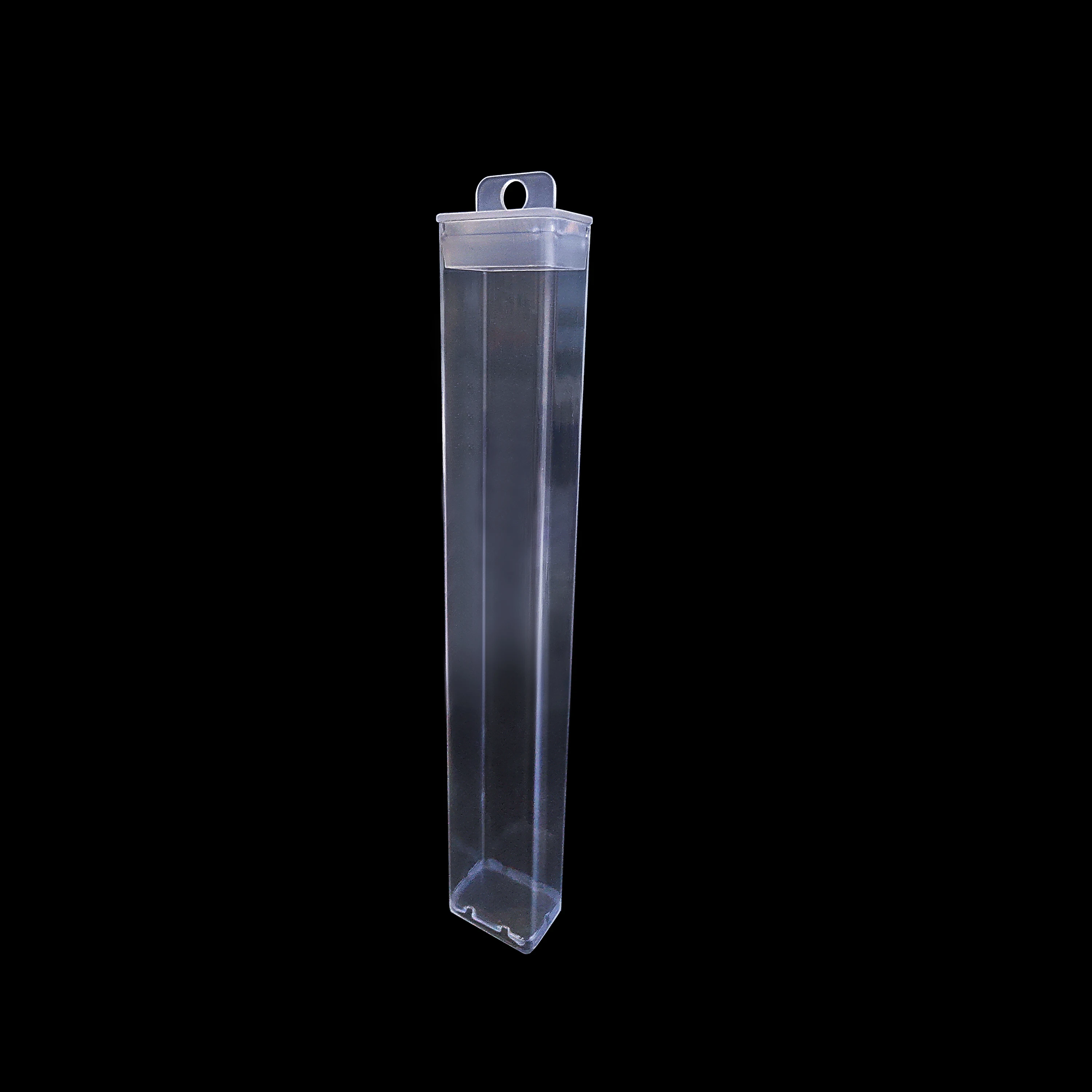 Hot selling hard transparent square plastic tube for storing candies, makeup brushes, beads, pens, toothbrushes