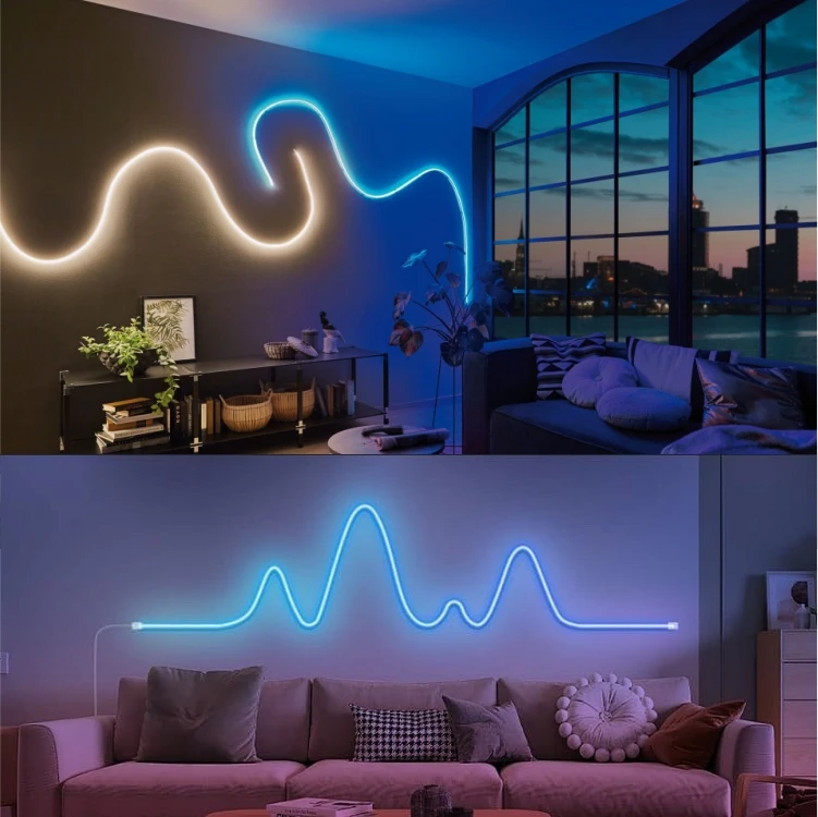 24 В DC RGB светодиодные полосы водонепроницаемые силиконовые гибкие неоновые для спальни гостиной игр украшения вечеринок