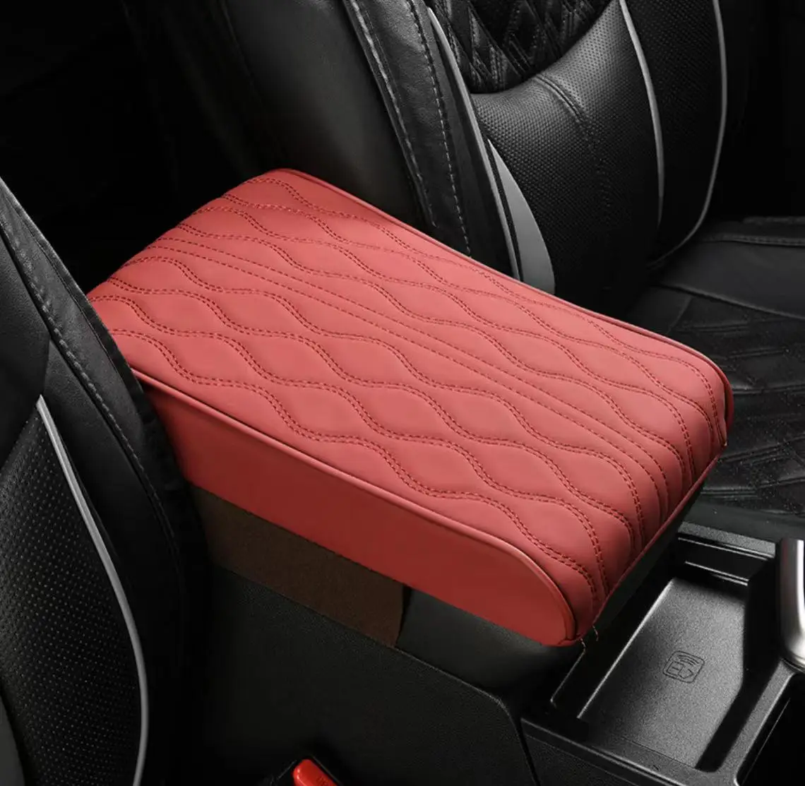 Car Thickened Armrest Box Cushion  Storage Pocket Universal Central Armrest Box Pillow Protective Cover Car Memory Motton Pad