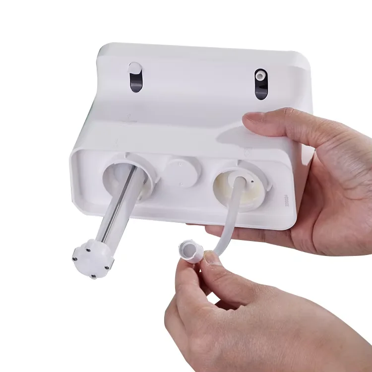 Hands Free Wall Mount 2 Chamber Dispenser Popular Double Head Foam Liquid Automatic Shower Soap Dispenser