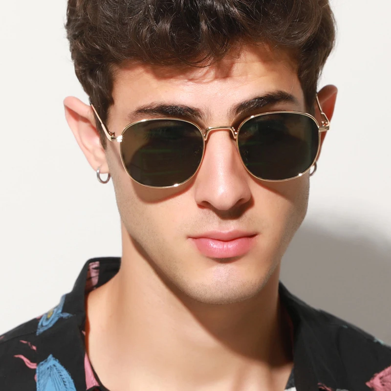 mans square new trendy small round frame classic eyewear custom logo shades sunglassess