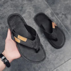 2019 Handmade Thong Sandals Leather Men OutDoor Slipper Retro Fashion Flip Flops Summer Beach Slippers Flat Feet Ultra Comfort