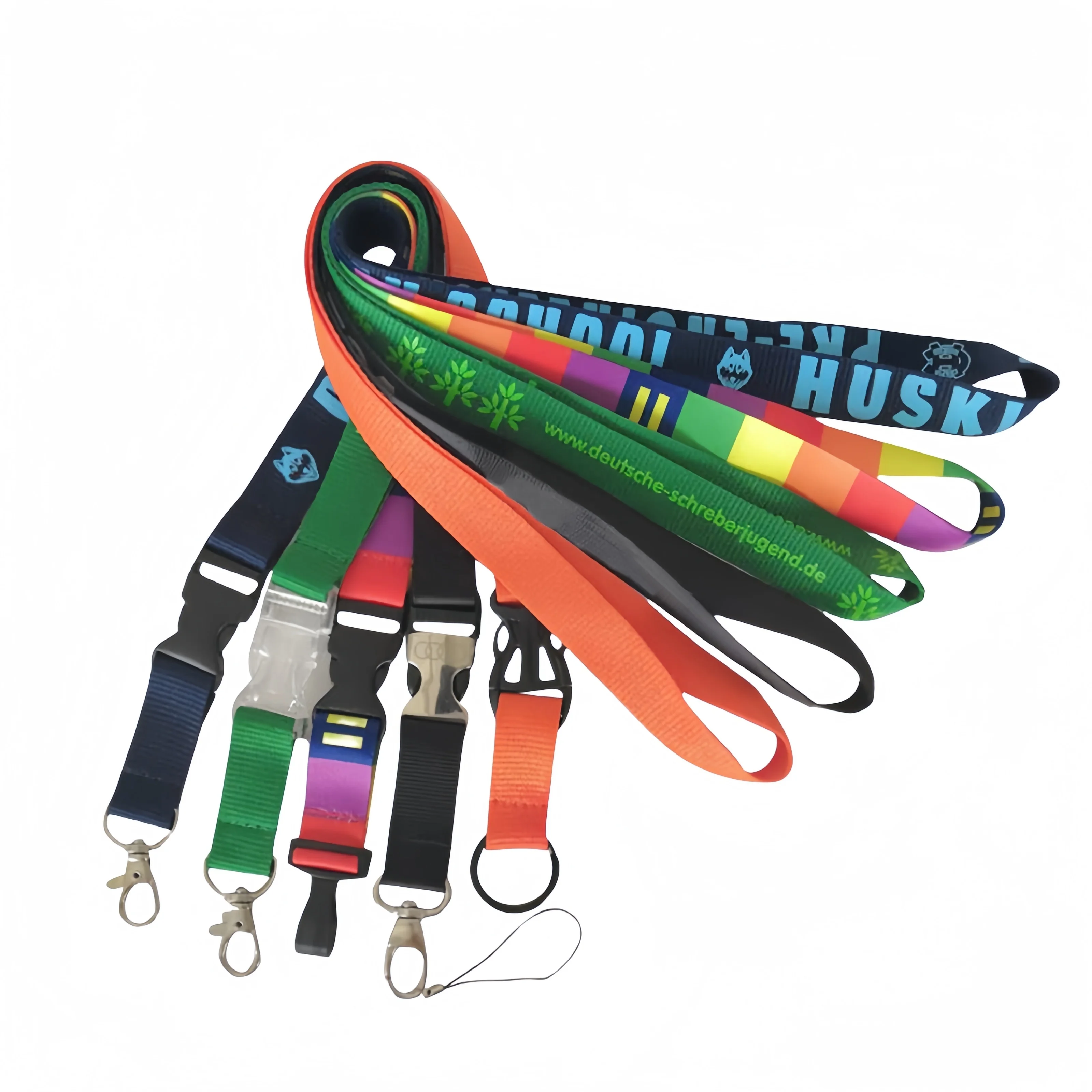 Fast Shipping Eco-Rpet Material High Quality Cheap Custom Logo Printed Poly Lanyard For Phone Mobile Drink Tube
