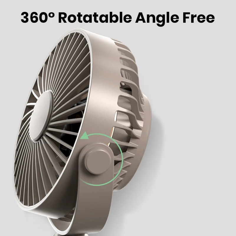 Outdoor Camping Fan Adjustable Rotatable 2000mAh Rechargeable Ceiling Tripod USB Fan with LED Light Hanging Hook for Tent Car