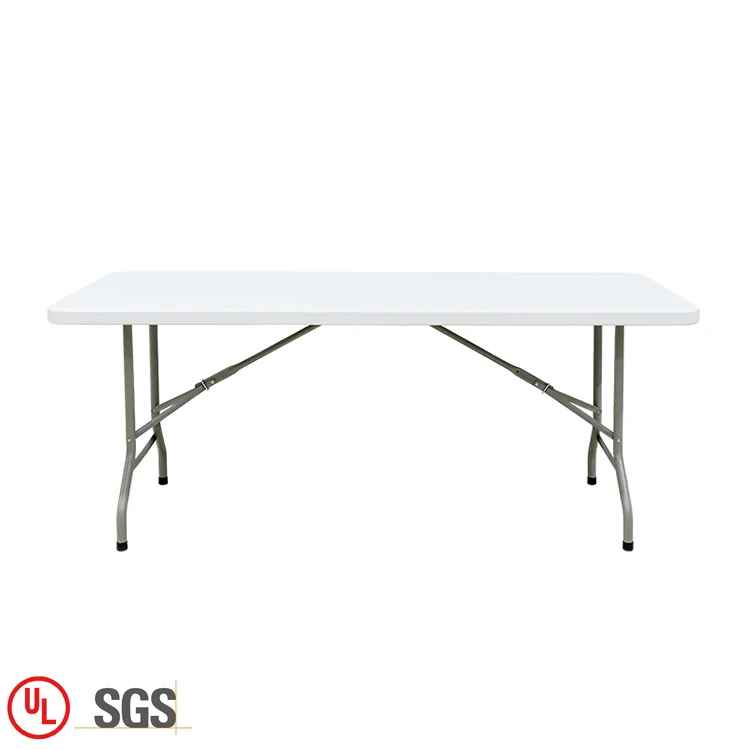 Wholesale china plastic folding table white outdoor garden portable 6ft folding rectangular table