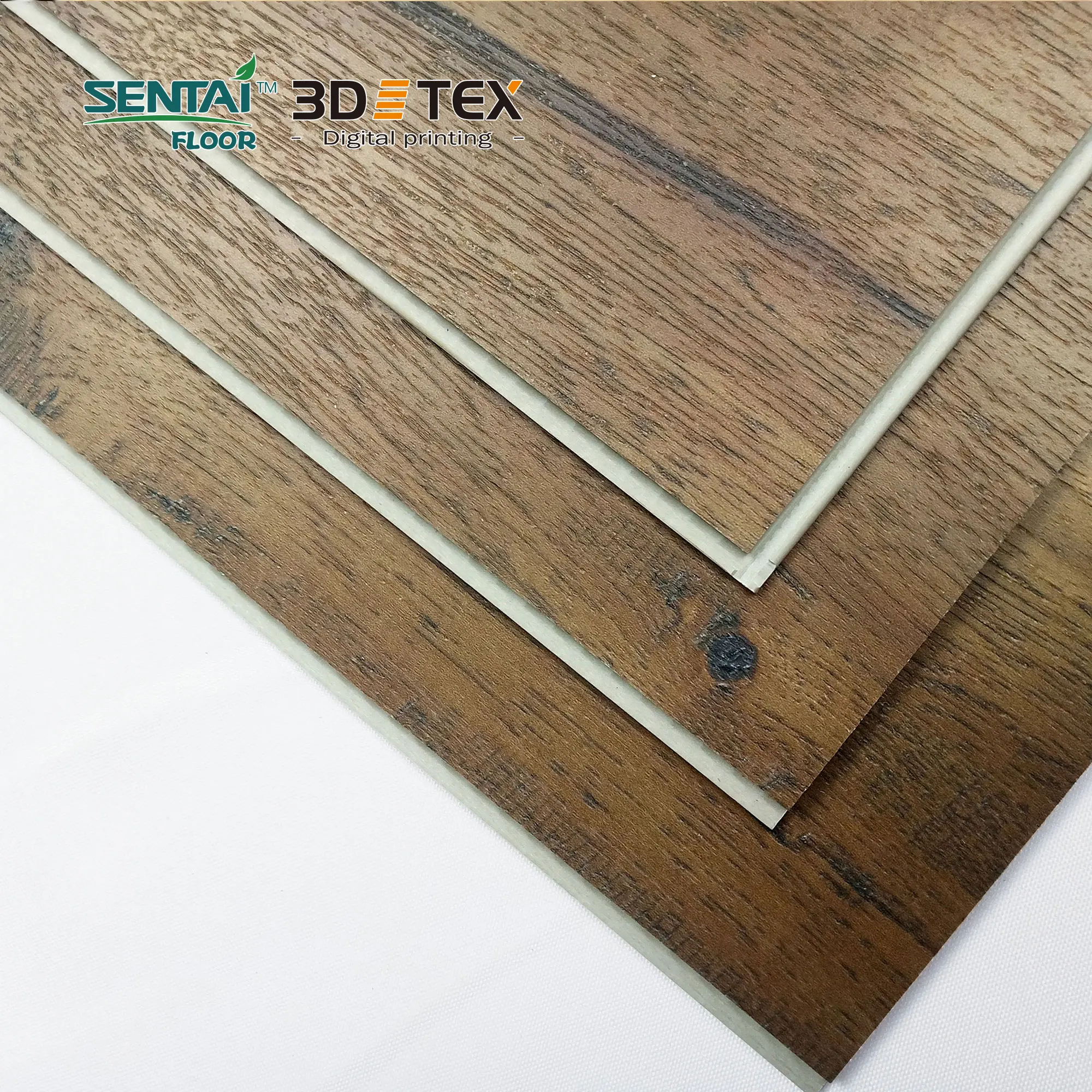 sentai 3D TEX digital printing spc flooring with SPC core vinyl flooring for living room, bed room