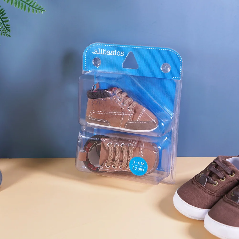 Hot Sale New Style PVC Transparent Plastic Thermoforming Vacuum Blister Baby Shoes Packaging Box