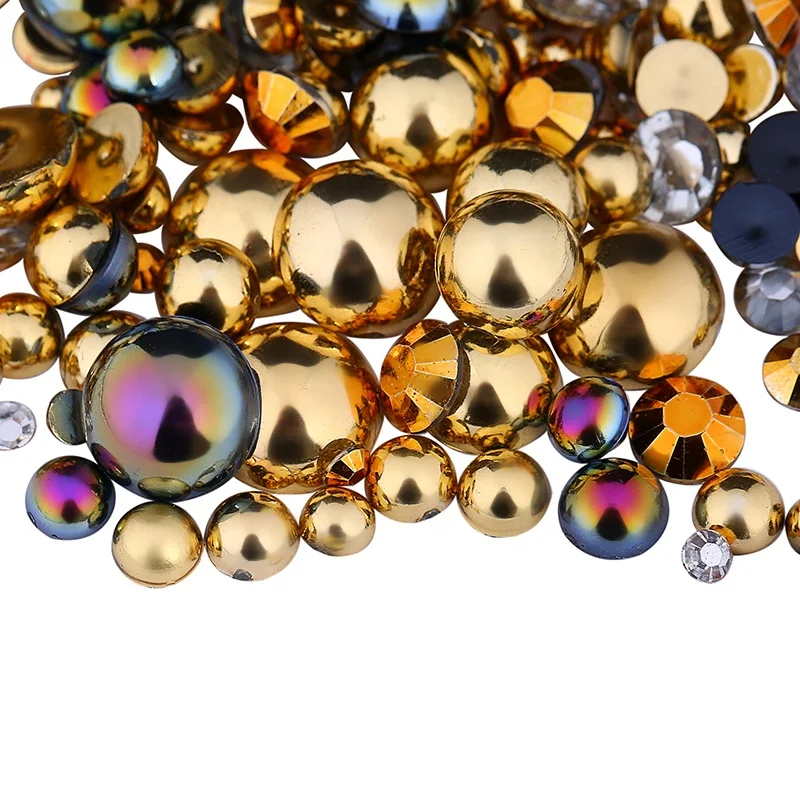 New Product flat back pearls and rhinestones mix loose Pearl Jelly Rhinestones for DIY Shoes Decoration