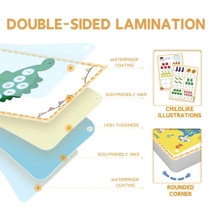 Early Math Learning Activity Book with chips and numbers