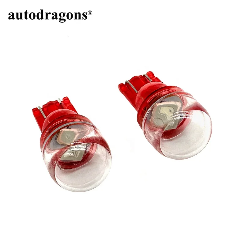 autodragons AC DC 6Volt Non ghosting 194 #555 T10 Transparent base 2SMD 5630 Clear Round Top Pinball Machine Red Led Lights