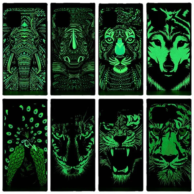 Luminous glow in the dark forest king mobile phone case embossed animal soft cover for iphone 14 pro max 13 12 11 x xr xs 7 8