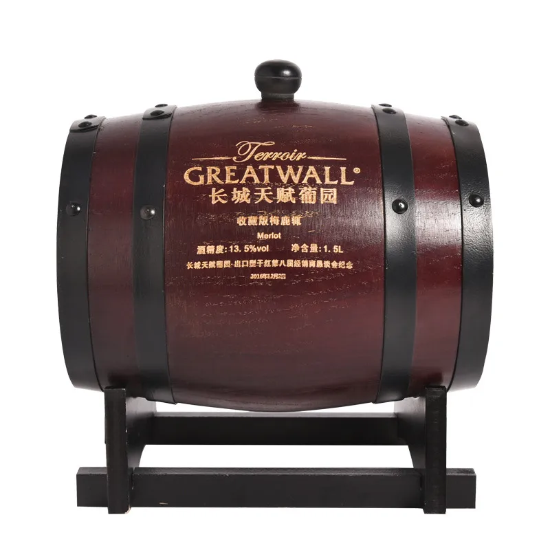 
Hot sale oak pine wood barrel 1.5L3L 5L10L15 self-brewed wine beer wooden barrel 
