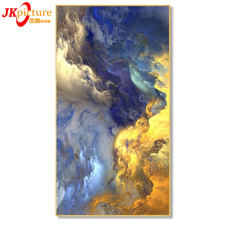 Декор для гостиной синее золото облако абстрактные скандинавские холщовые постеры печать Современная фантазия абстрактная живопись