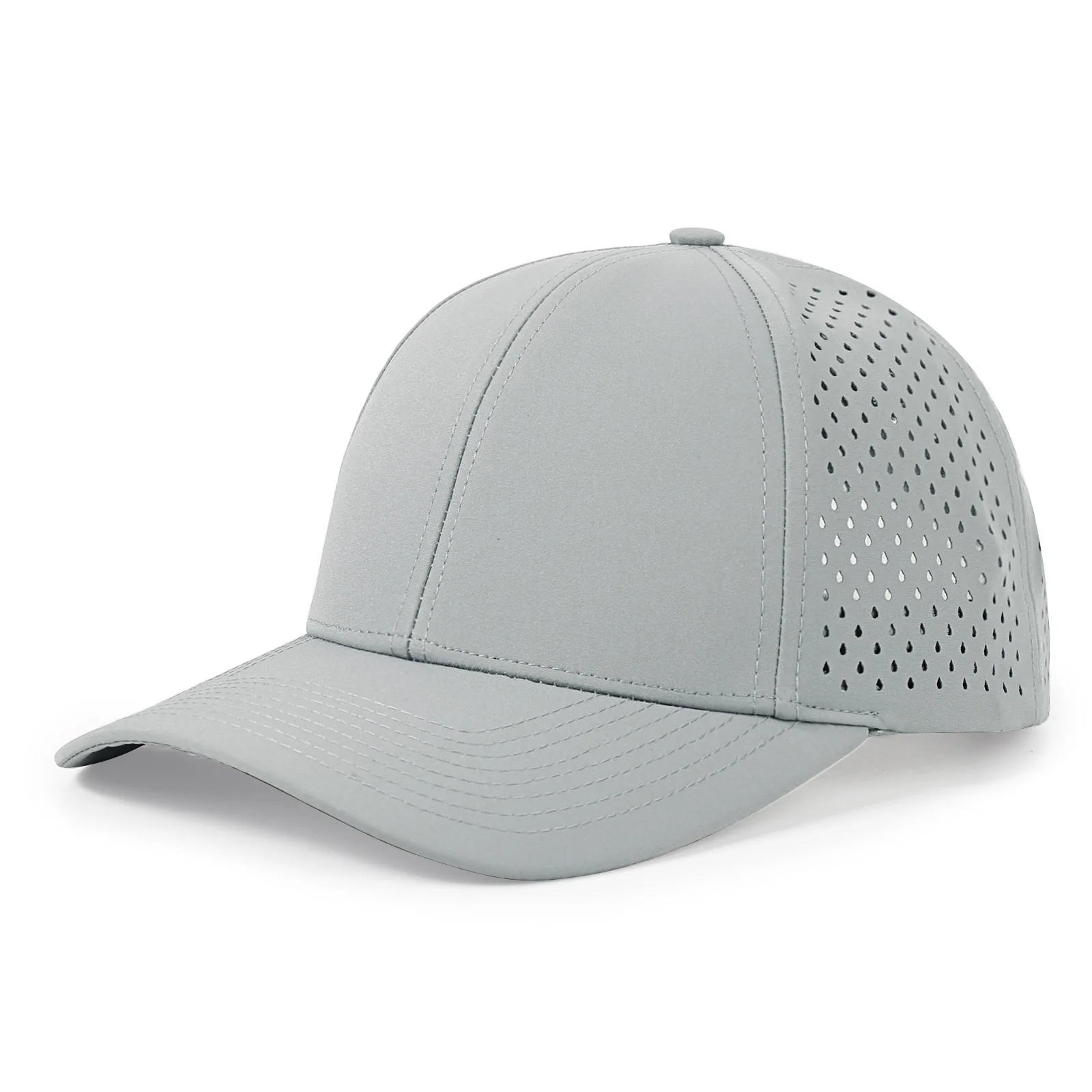 Quick-drying waterproof baseball cap Logo laser punching sports cap outdoor waterproof cool mesh baseball cap