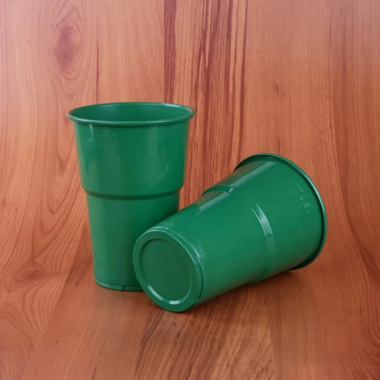 High Quality 16oz disposable Green plastic cup