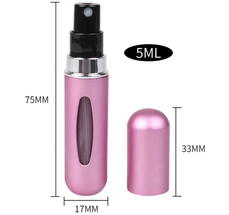 5ml Aluminium Portable Mini Travel Refillable Self-pump Type Perfume Atomizer Spray Unique Perfume Bottle
