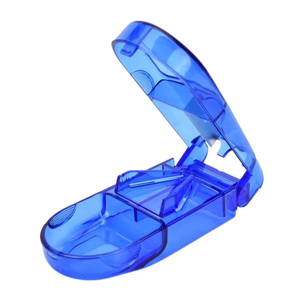 Travel Mini Pill Box with Cutter Plastic Medicine Pill Storage Split Box Tablet Container Cutting Drugs