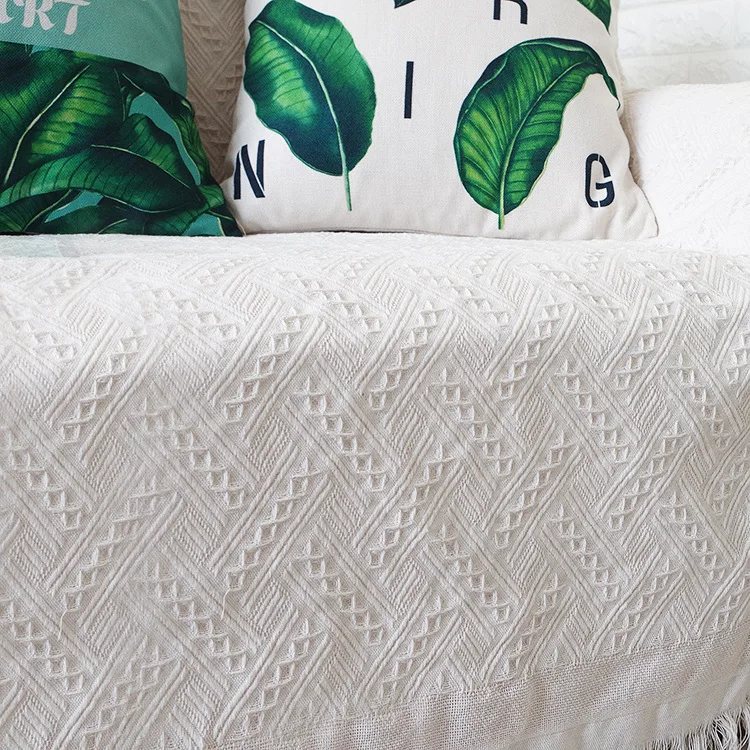 Bohemian Cotton Knitted Thread Sofa Blanket Soft Towel Bed Plaid Vintage Home Decor Tapestry