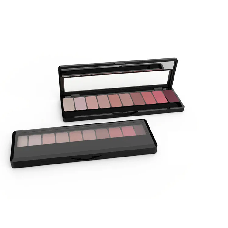 Rectangle Compact Packaging Frosted Powder Case Loose Container Pallet Fashion Design Custom Logo Eyeshadow Palette Box