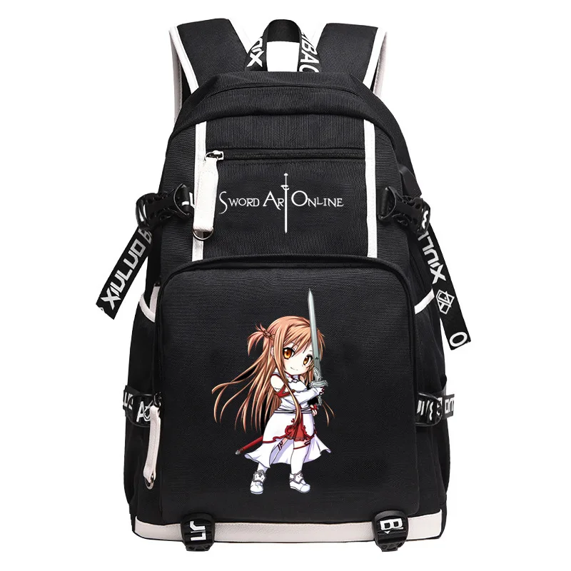 Anime Sword Art Online Backpack Student School Bag Cartoon Travel Bags Men Fashion Laptop Backpack