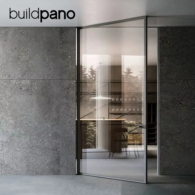 Customized glass front door exterior security front aluminum door main entrance villa glass pivot doors