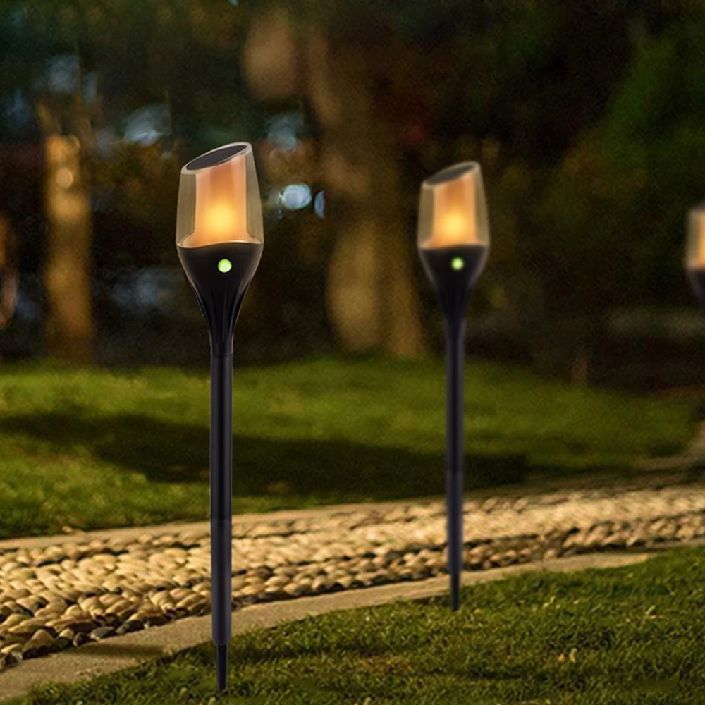New High brightness Led Lawn Lamp WaterproofIP65 outdoor Solar Motion Garden Flame Lights for Pathway Decoration Night Lighting