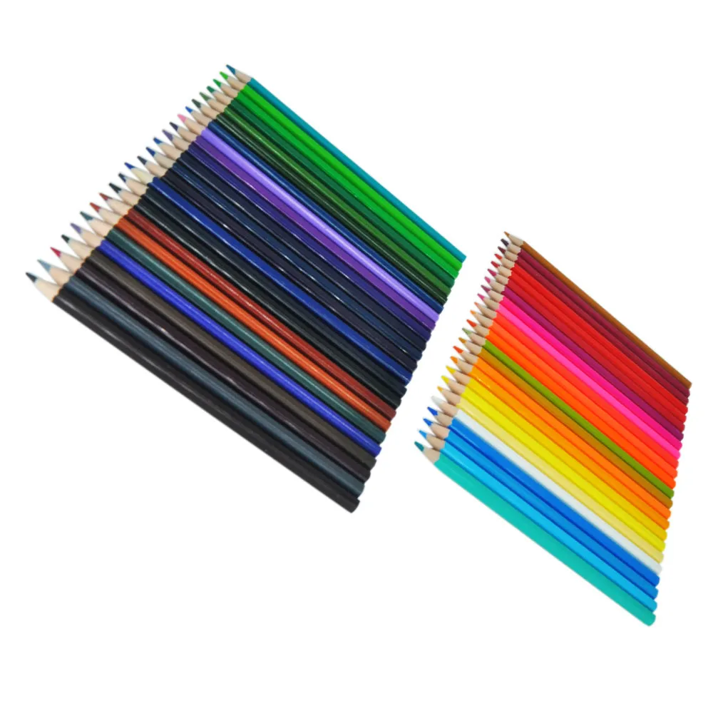 promotional custom 48 color pencils wooden pre-sharpener pencil color set professional stationery  art pencil kit