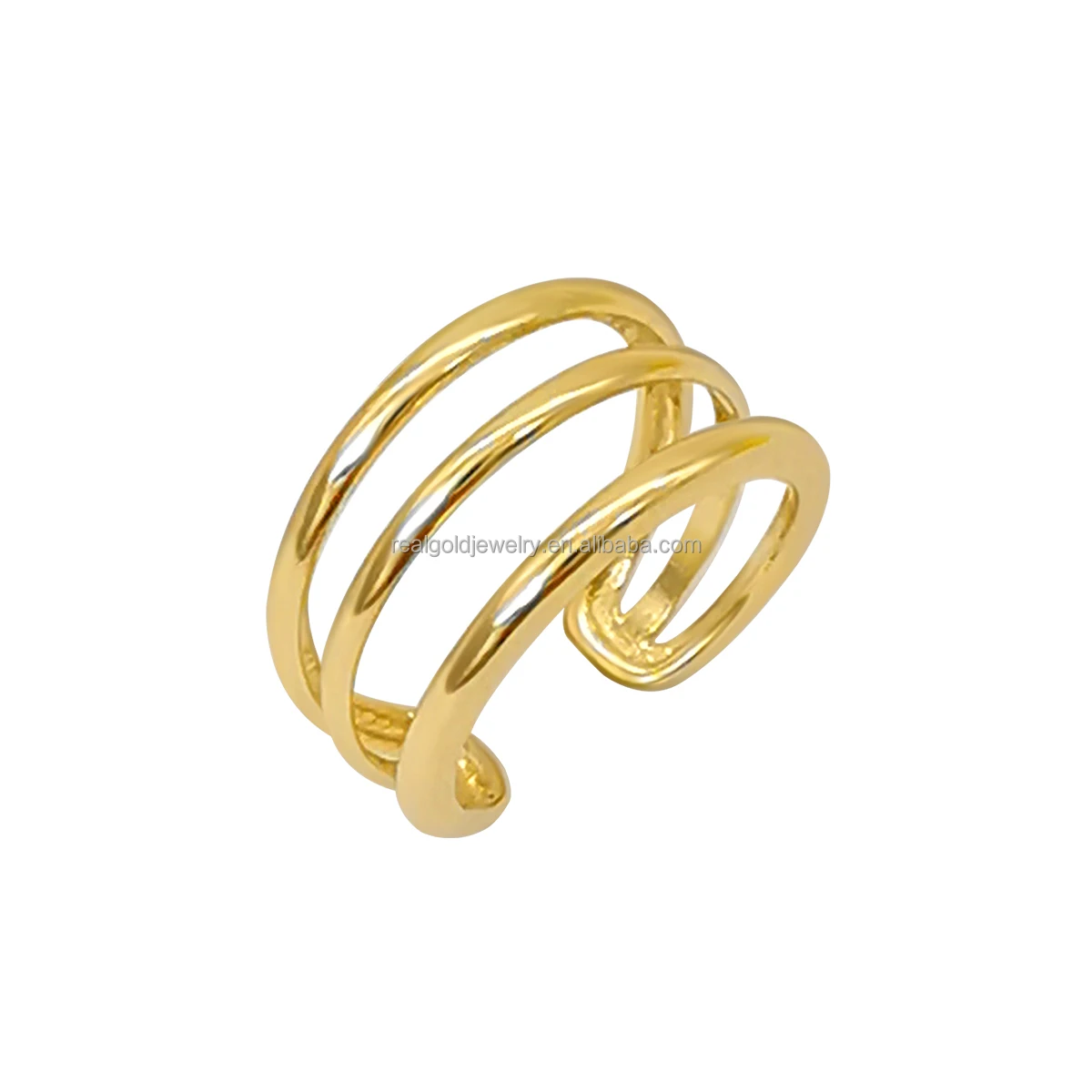 14K Solid Gold Cuff Earrings Trendy Real Plain Gold 14k 18k Earring Body Jewelry Fine Jewelry Wholesale