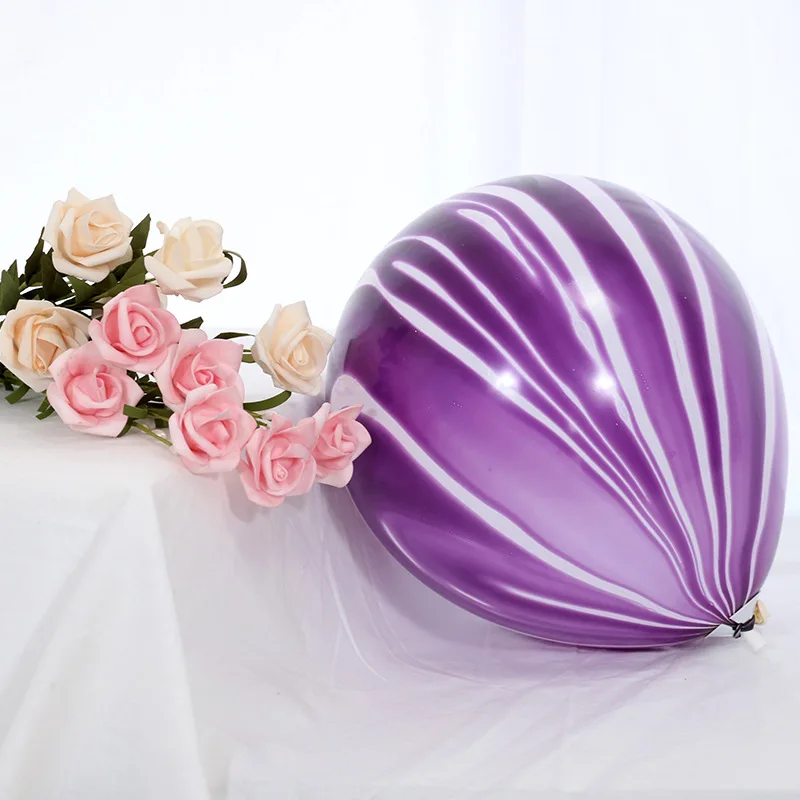 100pcs 12in 10in Thick Color Agate Birthday Party Latex Balloon Set Wholesale