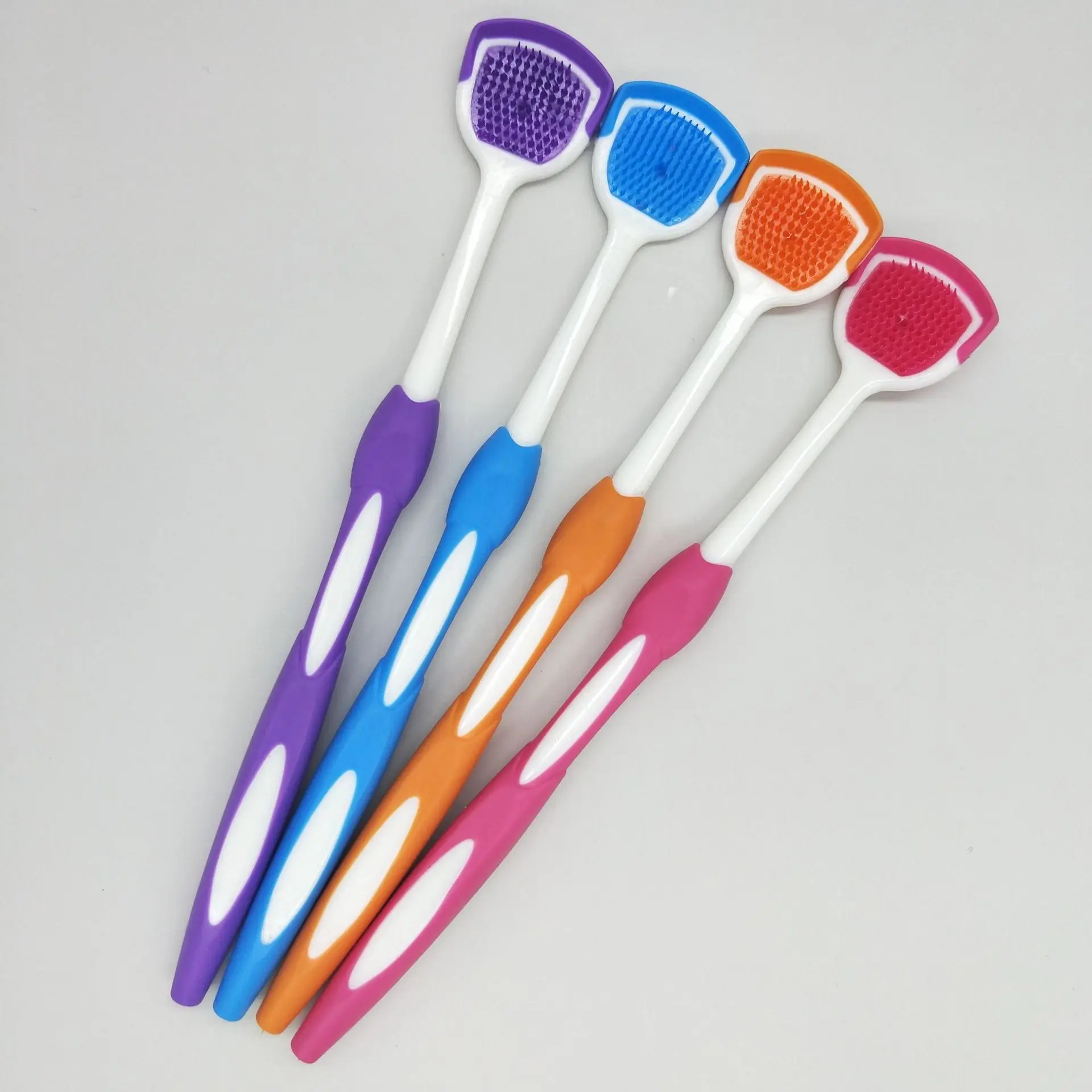 Private label tongue remover silicone toothbrush head tongue scrapper tongue cleaner