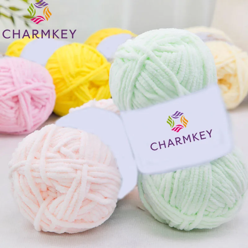 3.5mm Velvet Blanket Dyed Fancy Yarn Polyester Chenille Fluffy Hand Knitting Thick Bulky Chunky Chenille Crochet Yarn