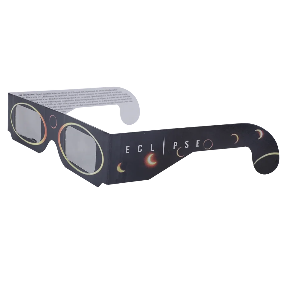 2024 New products Wholesale ISO Certified Solar Eclipse Viewing Glasses Custom Printed Paper Solar Eclipse Glasses