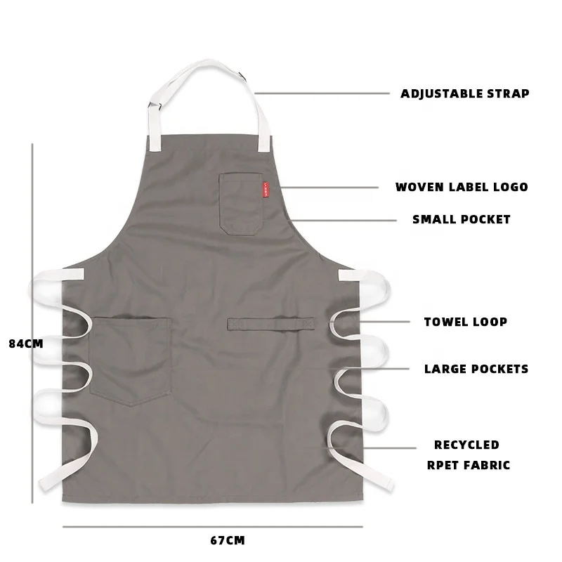 CHANGRONG Custom Eco friendly Recycled RPET Canvas Cooking Apron