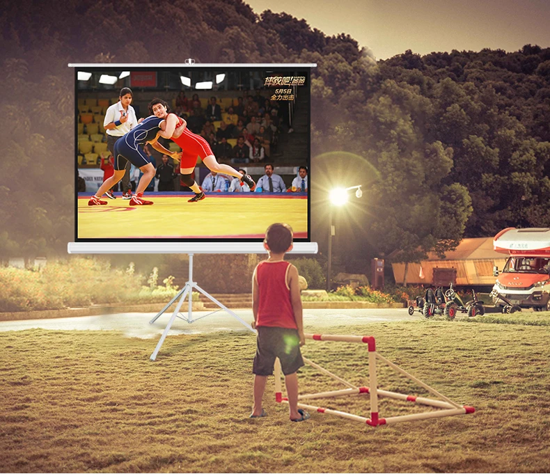 Best quality 60-120 Inch Waterproof tripod stand projector screen for outdoor video projector