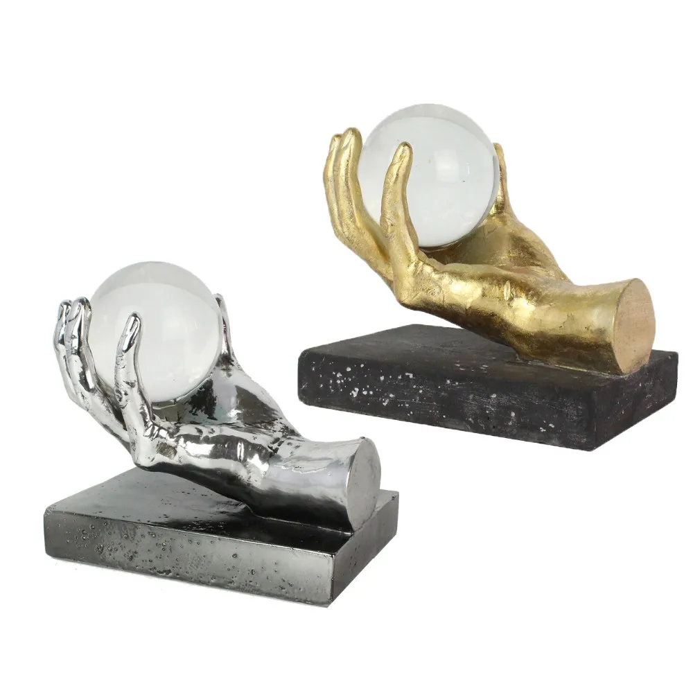 Resin Hand Shaped Holding Crystal Ball Morden Sculpture Creative Products Home Decor 30% Deposit  Artistic
