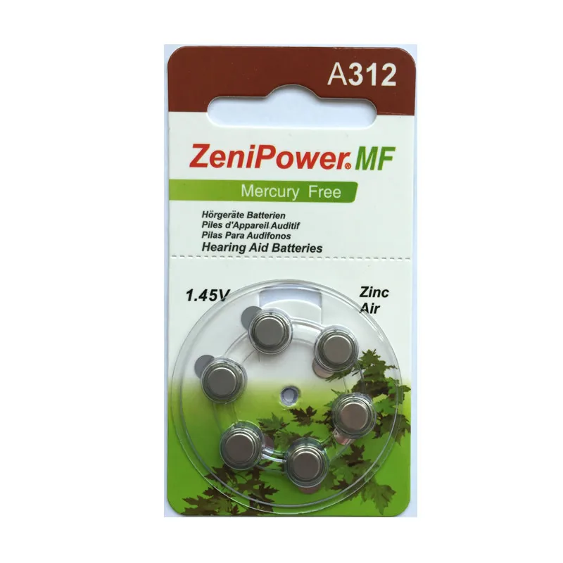 Hearing aid battery zinc air battery A13 with 1.45V