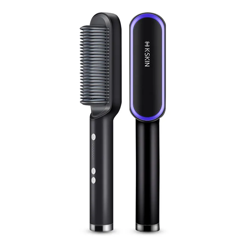 KSKIN KD380 Personal Hair Care Portable Electric Straightening Hiar Brush Fast Straight Hair Straightener Comb Salon Hair Comb
