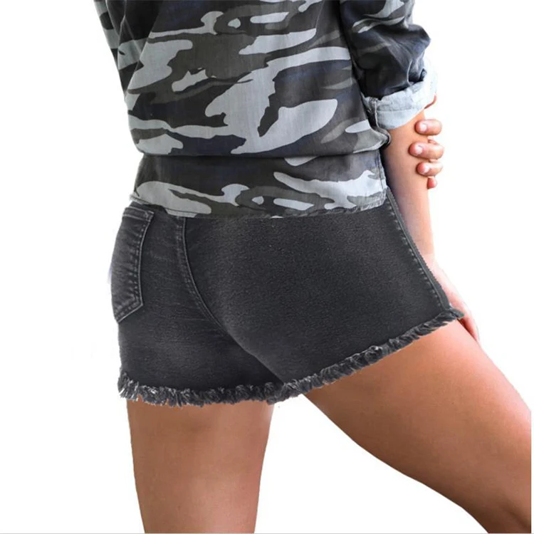 Оптовая продажа, летние женские черные обтягивающие бедра джинсы с высокой талией, спортивные шорты для женщин