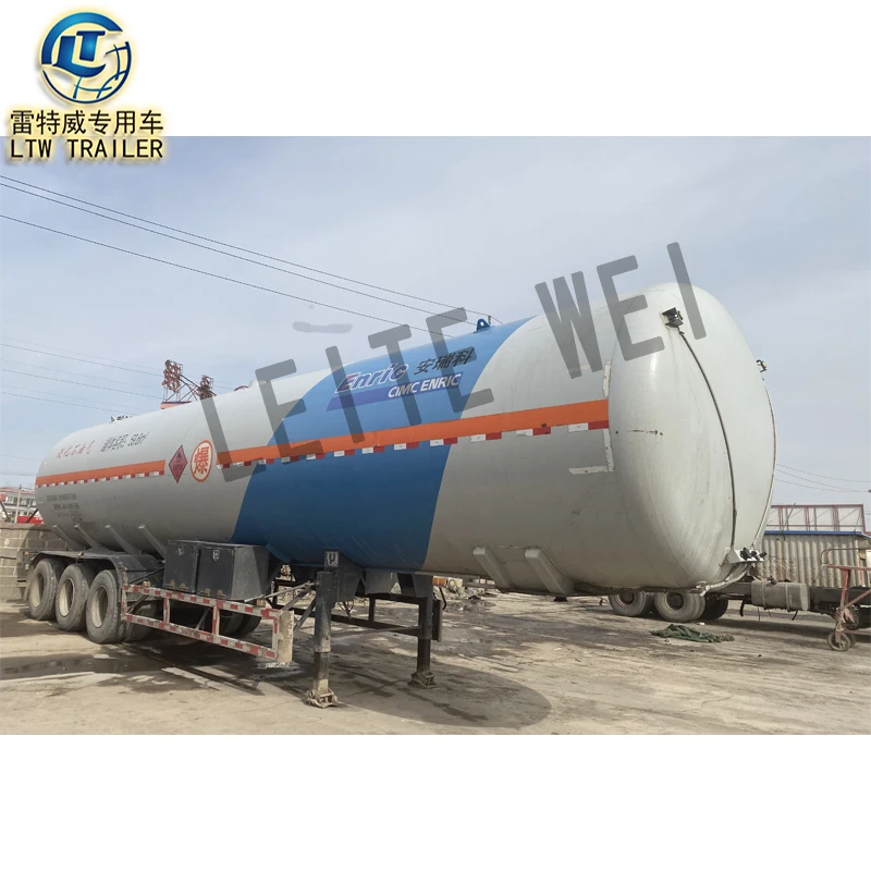 3 axles gas lLPG transport 45 m3 40000L USED lpg tanker truck semi-trailer for sale