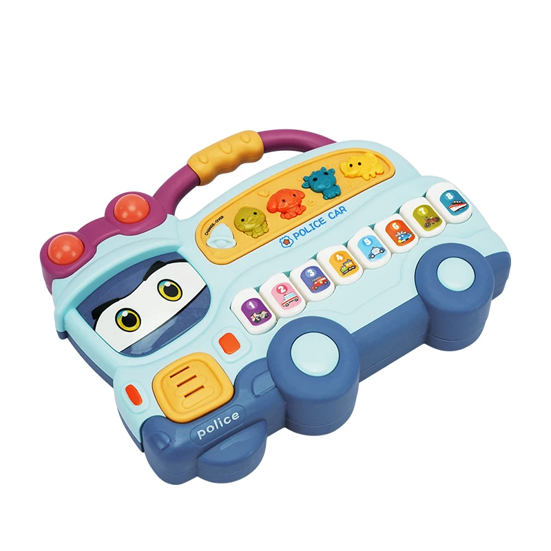 Kids Animal Police Car Piano Electronic Organ 8 Key Infant Early Childhood Toys