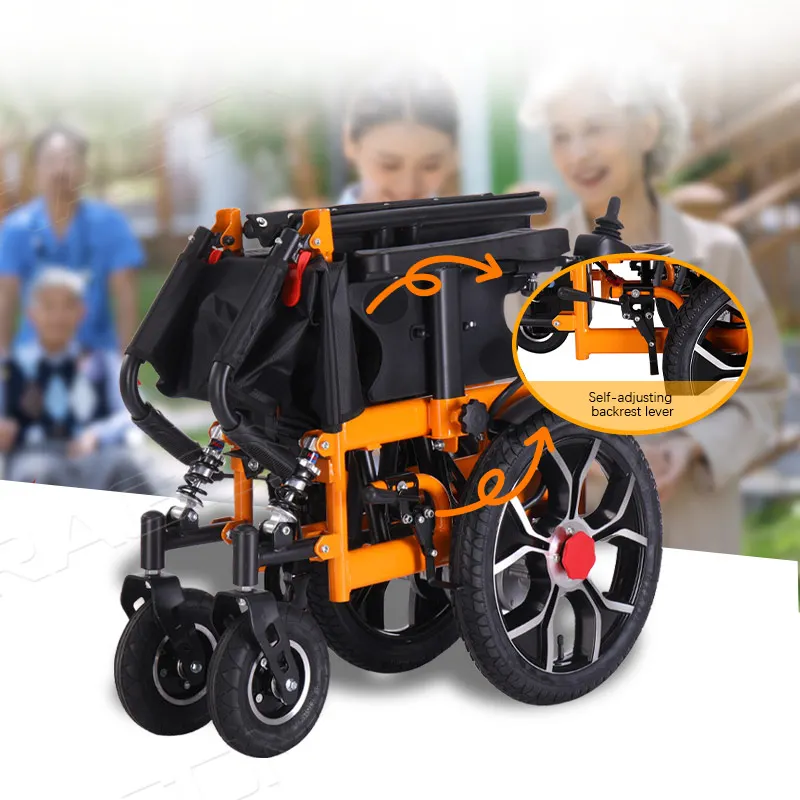 Factory All Terrain Off Road Electric Wheelchair Oxford Cloth Portable Electric Carbon Steel Wheelchair