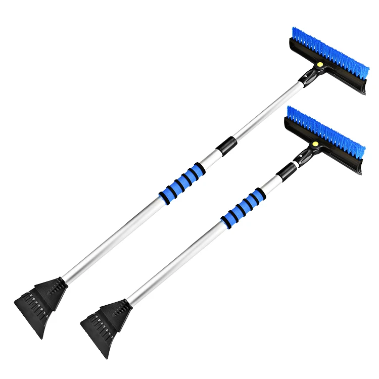 2-in-1 snow remover car wash winter glass scraper foam grip Telescopic Auto Snow Removal Broom with Ice Scraper