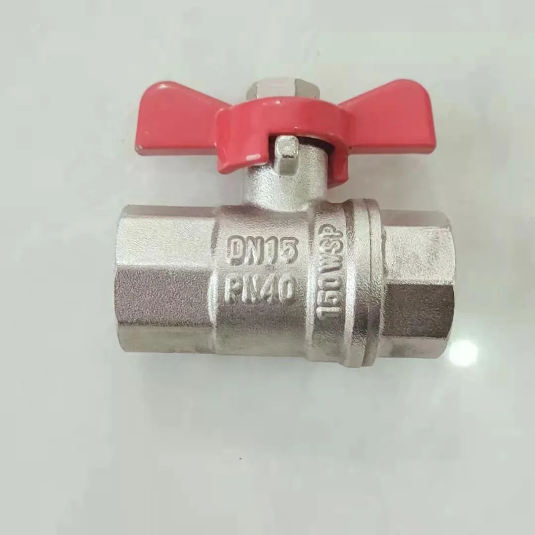 
600WOG brass ball valve full bore butterfly handle 